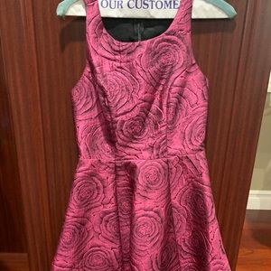 Aqua rose appliqué dress